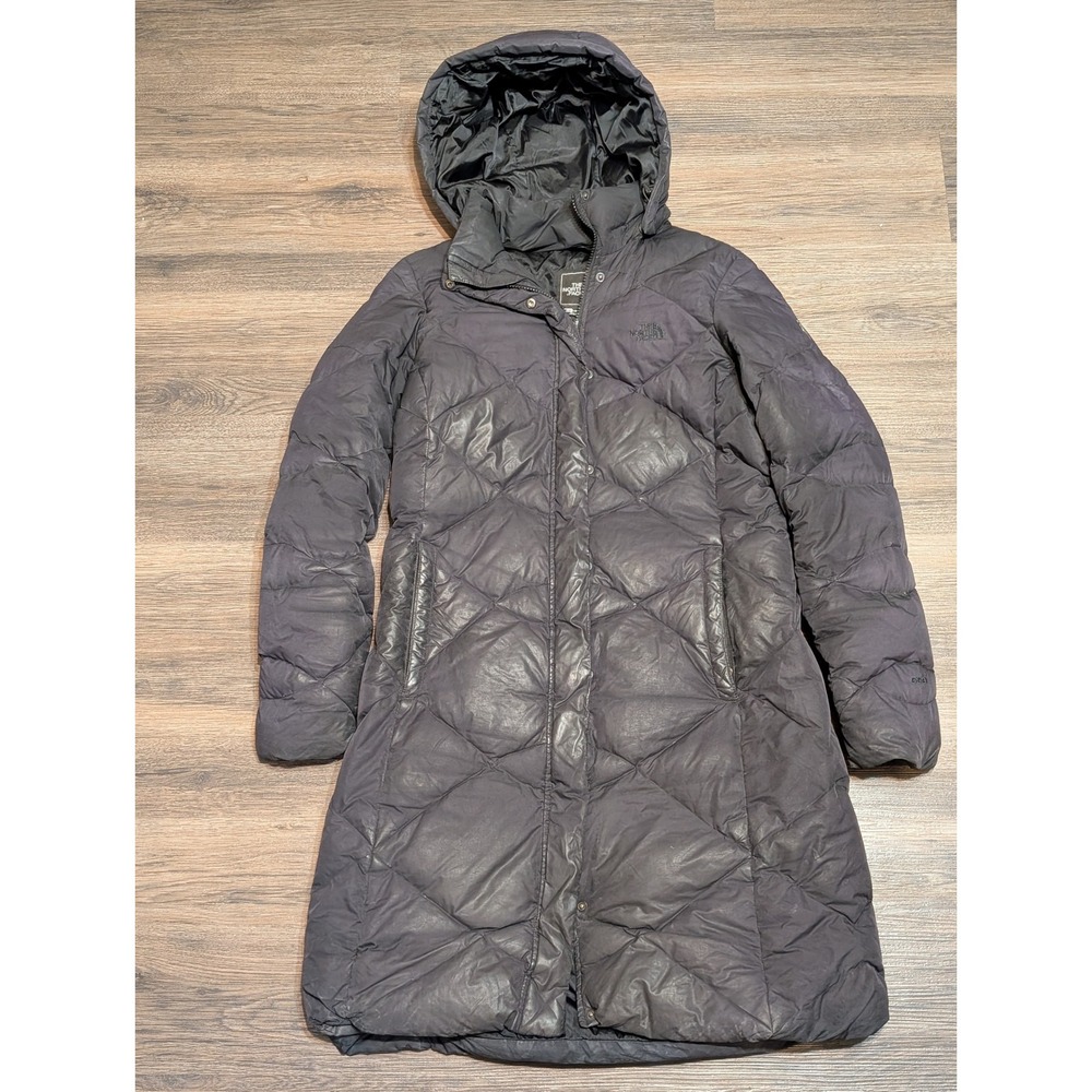 The North Face Womens Black Diamond Quilted Down Hooded Parka Coat F14 TB95+TN95